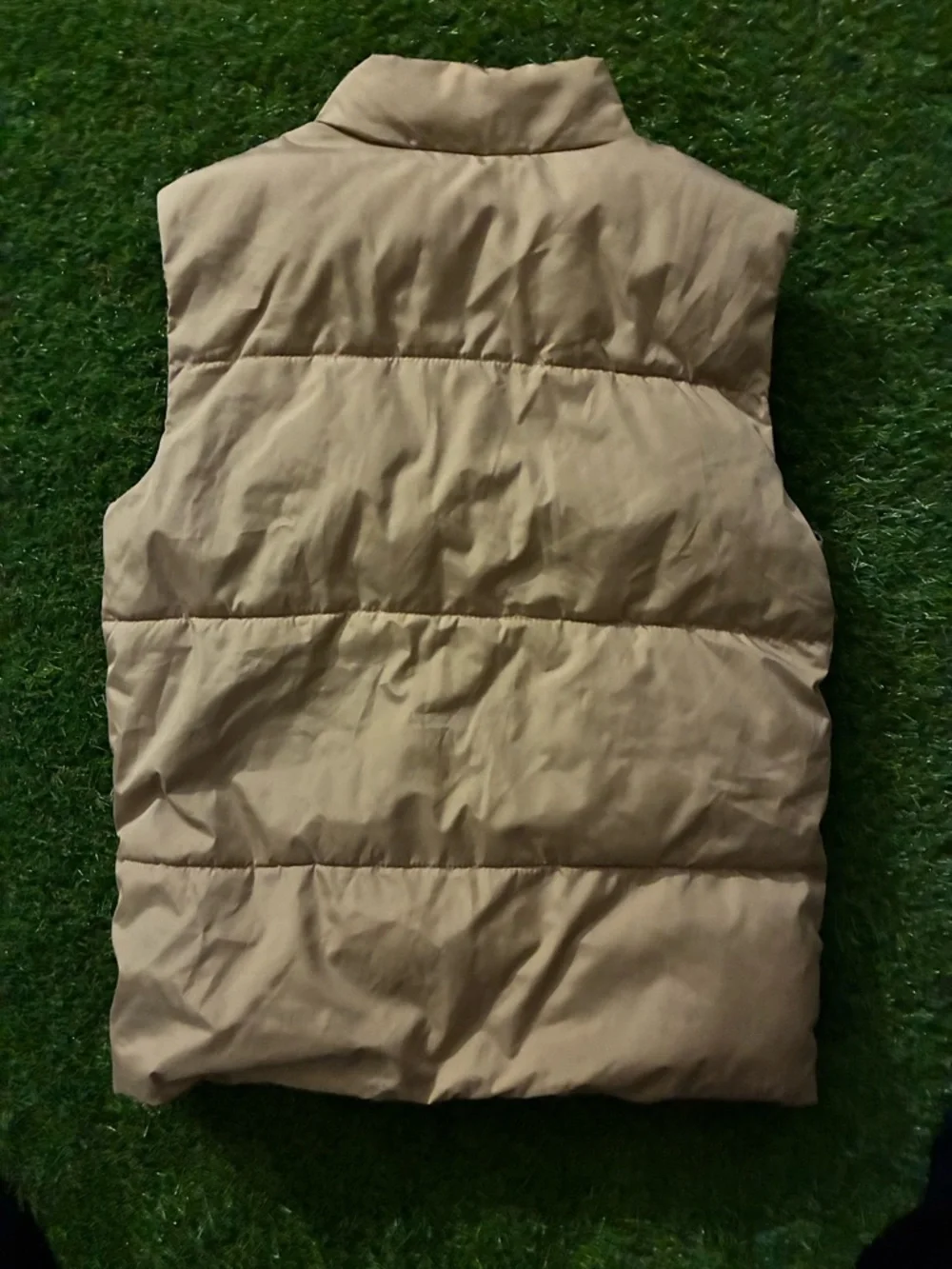 Boys Quilted Puffer Vest - Tan